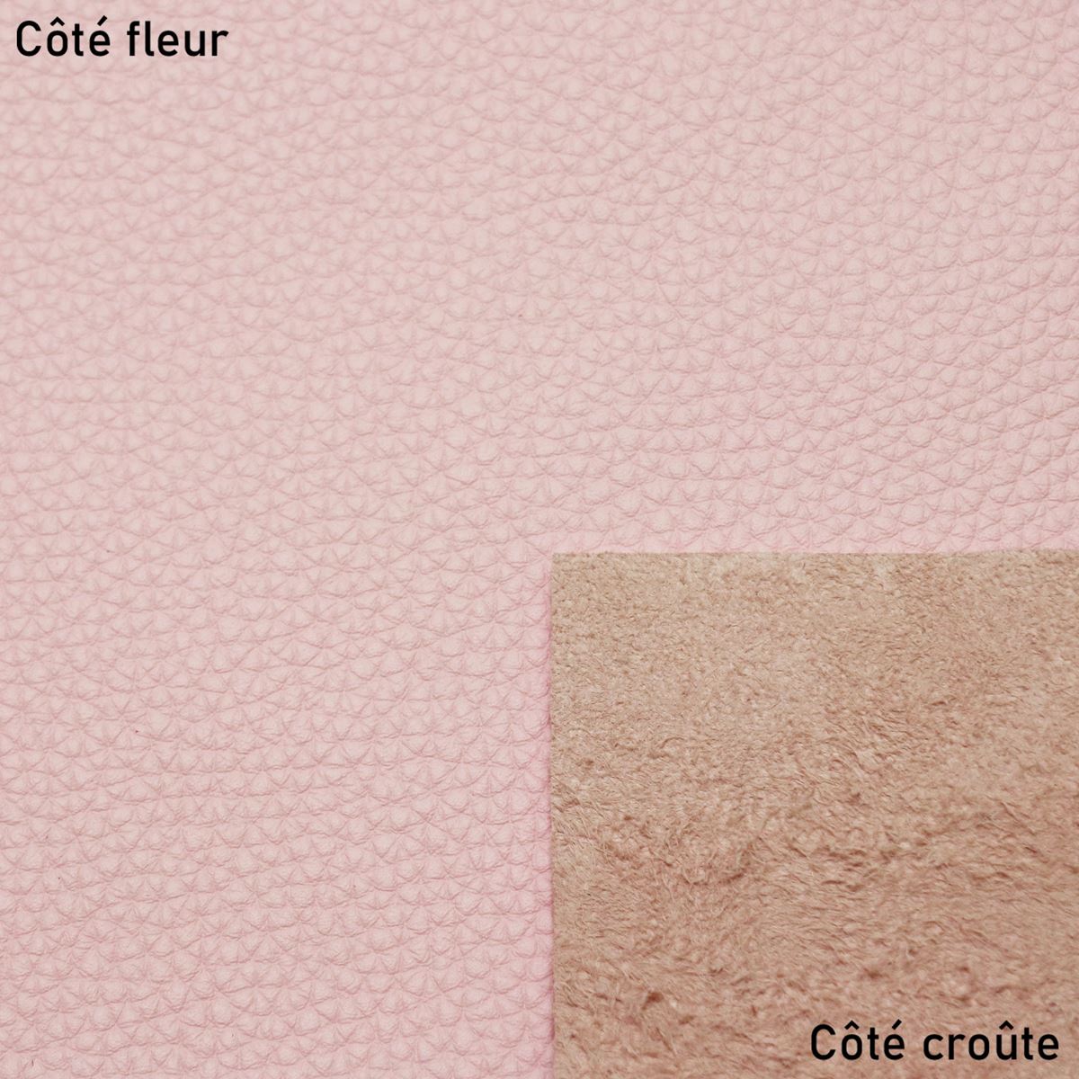 Peau de cuir de taurillon GROGRAIN - ROSE PÂLE K12