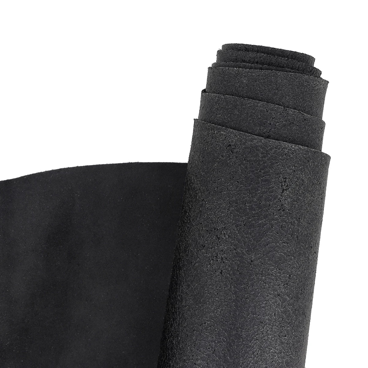Cuir de veau velours effet craquelé noir gris
