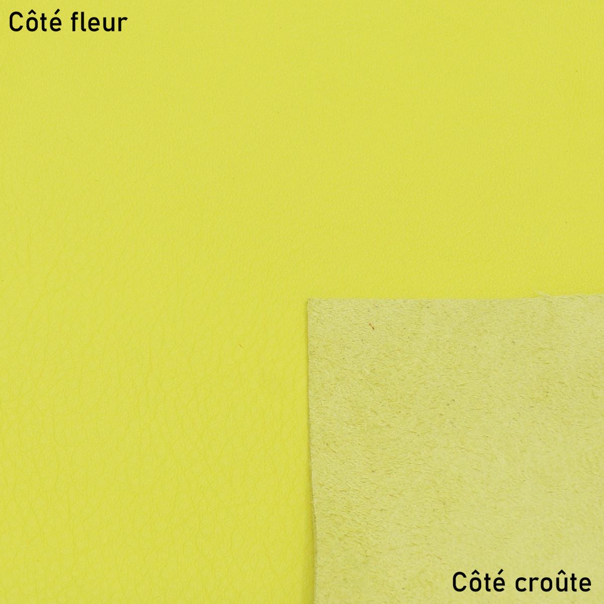 Peau de cuir de veau lisse - JAUNE K42 - Deco Cuir