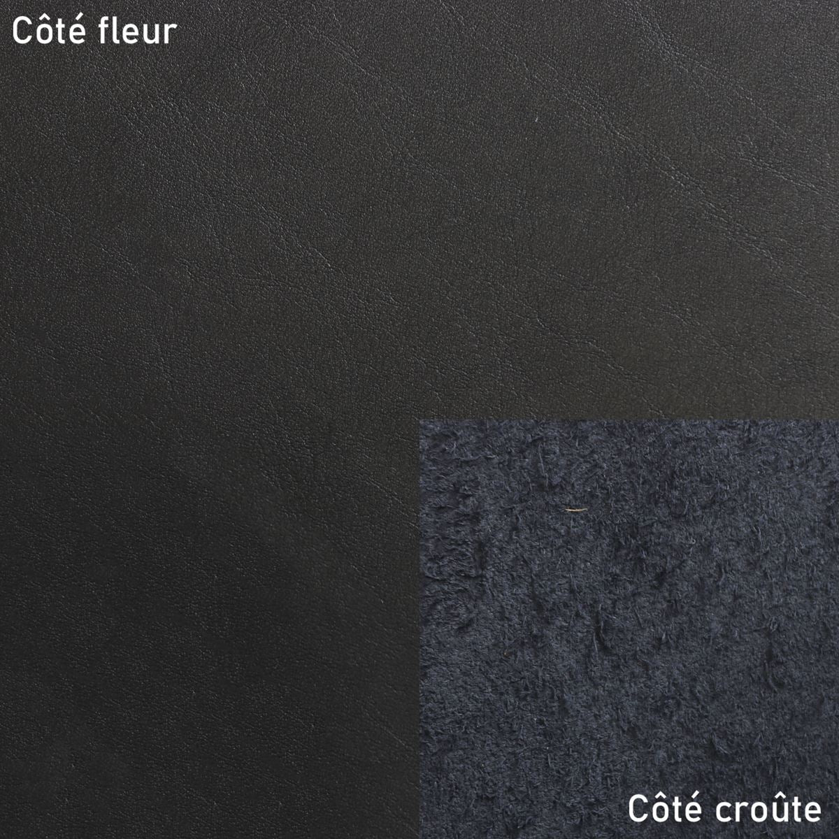 Morceau de cuir de vachette lisse - NOIR K50