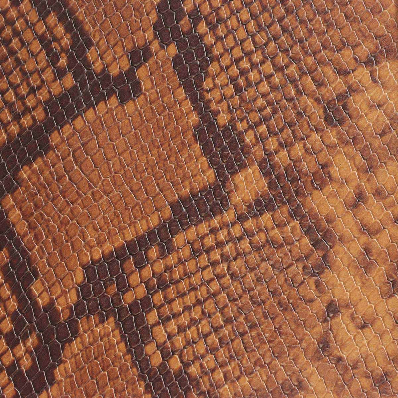 Reptile imitation goat leather skin - FAUVE BROWN K63
