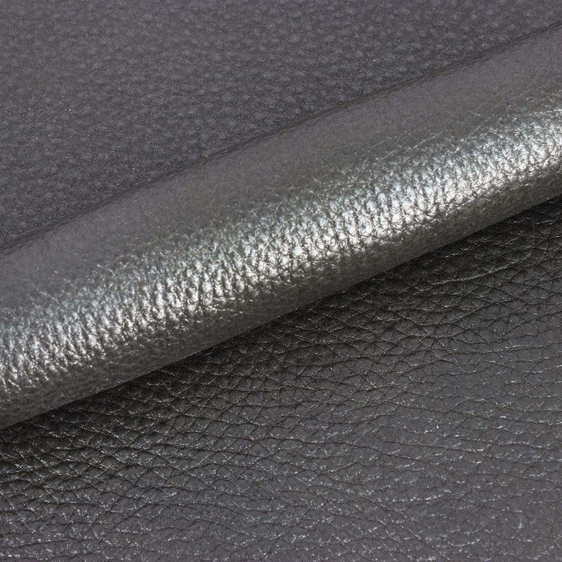 Piece of grained cowhide leather - METALLIC GRAY K71