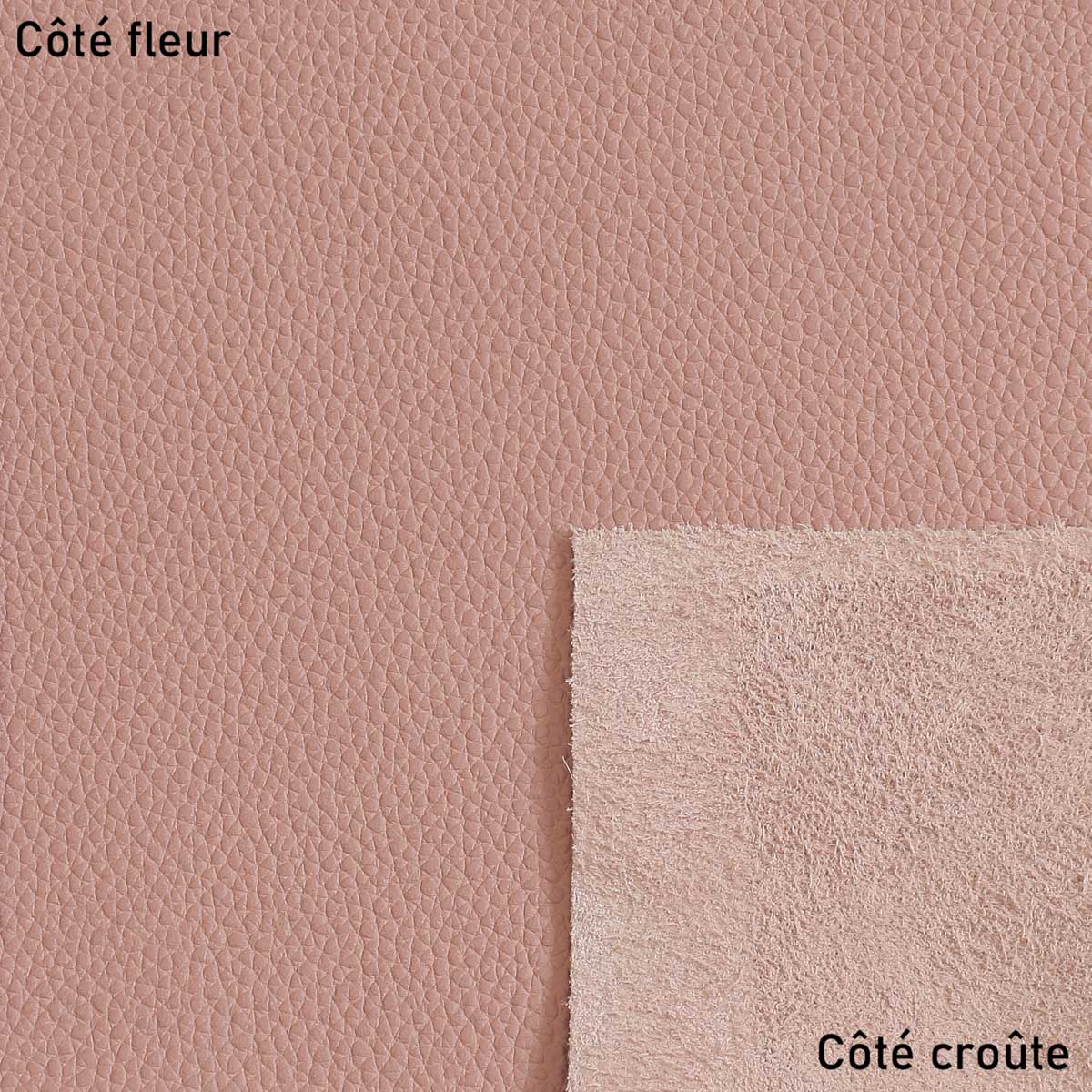 Morceau de cuir de vachette PLAYA - VIEUX ROSE K92