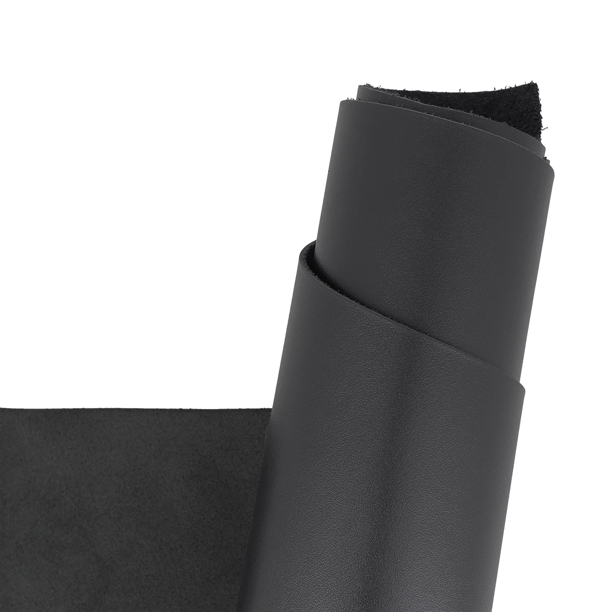 Peau de cuir de vachette noire. Cuir lisse noir idéal pour la fabrication de sac à main, pochette...