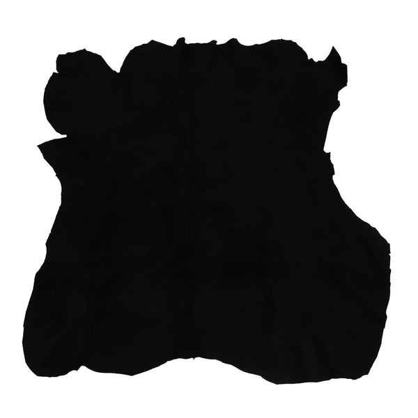 Suede calf leather skin - Thickness 0.9 mm - BLACK K96