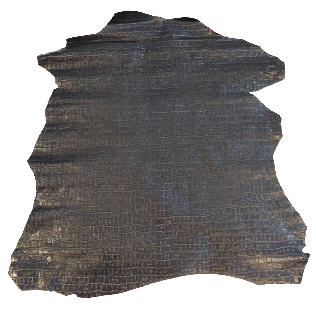 Peau de cuir de chèvre imitation croco - NOIR BRONZE L11
