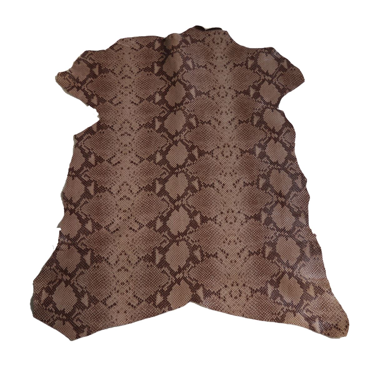 Peau de cuir de chèvre velours imitation reptile - MARRON L25