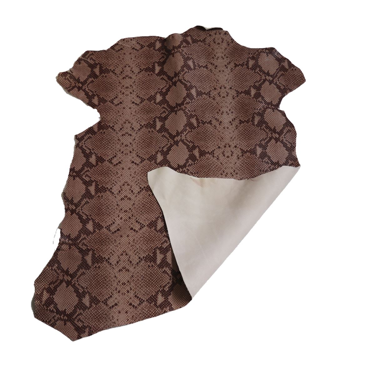 Peau de cuir de chèvre velours imitation reptile - MARRON L25
