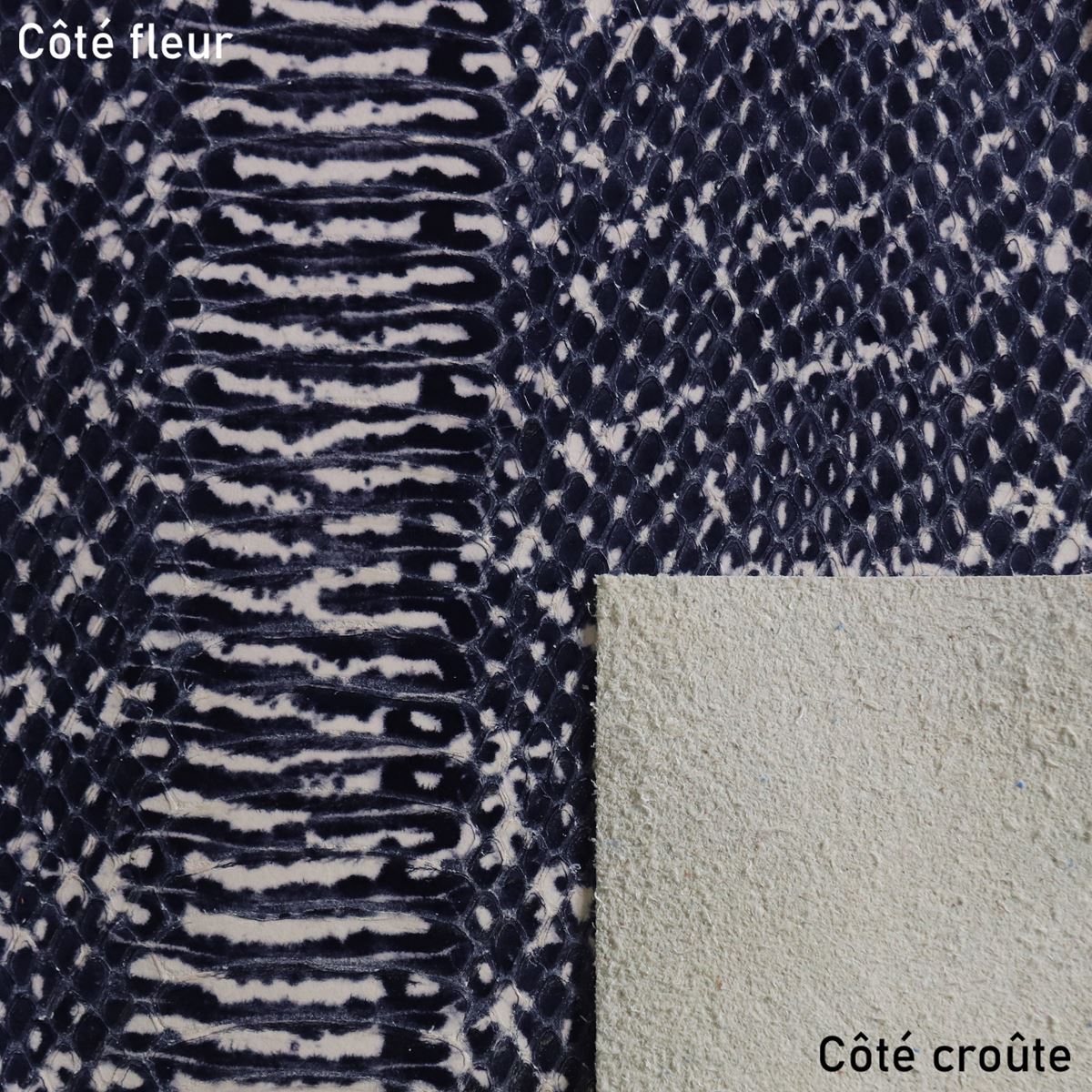 Peau de cuir de veau imitation serpent - NOIR L27