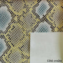 Peau de cuir de chèvre imitation reptile JAUNE - BLANC L29