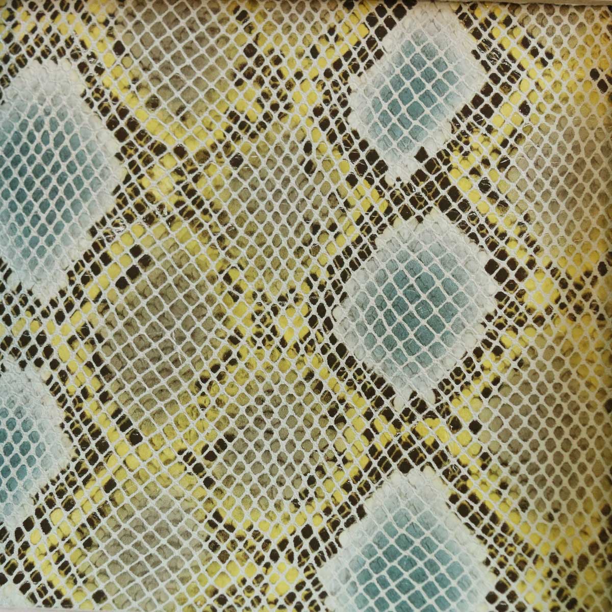 Peau de cuir de chèvre imitation reptile JAUNE - BLANC L29