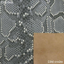 Peau de cuir d'agneau perlé imitation reptile - GRIS BLEU L35