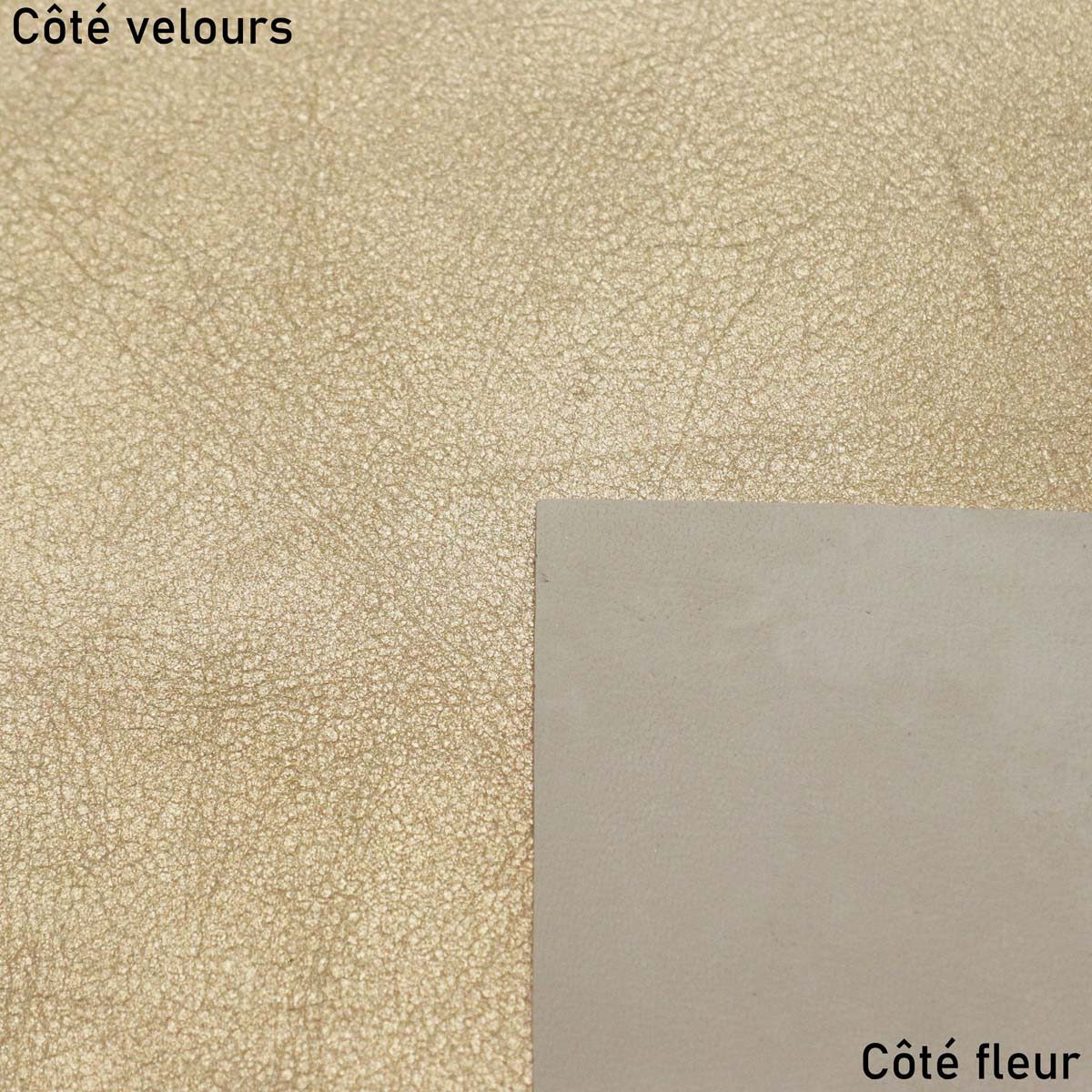 Peau de cuir de chèvre velours fantaisie - OR L44 - Deco Cuir
