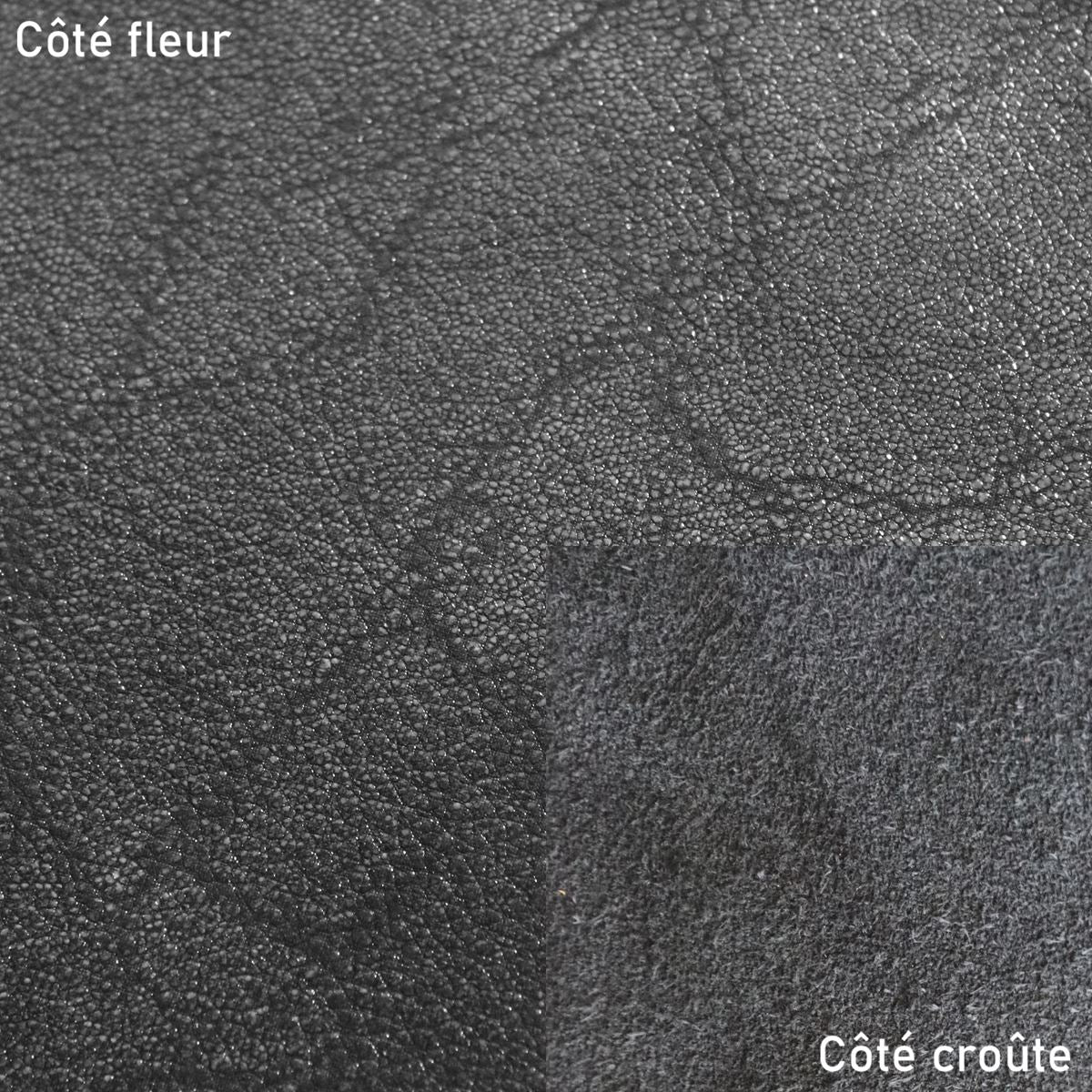 Peau de cuir de veau imitation grain galuchat - NOIR Fantaisie L95