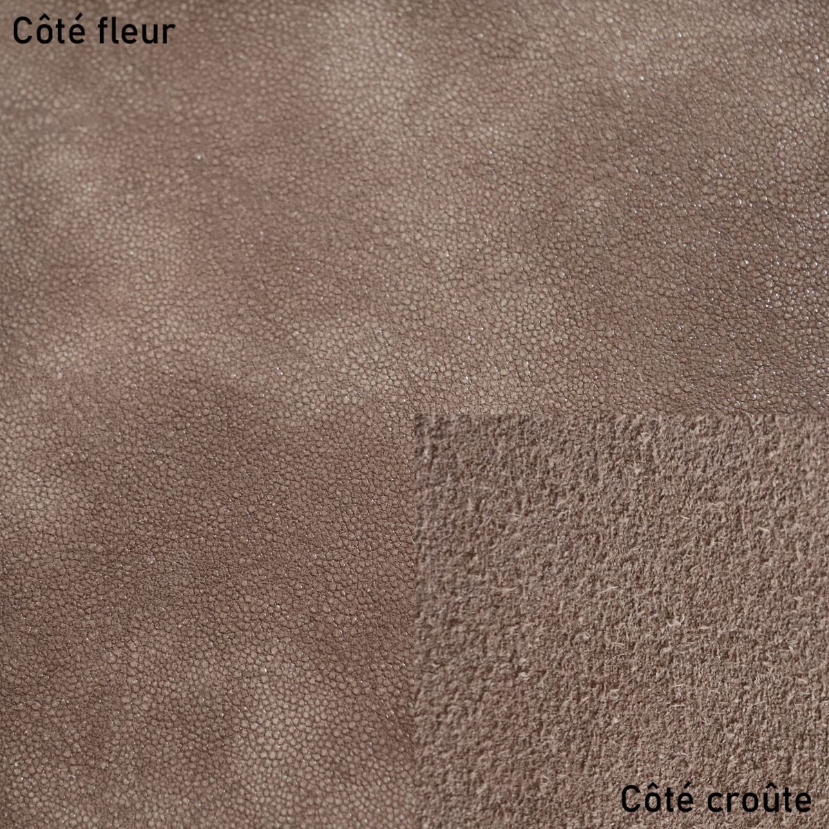 Peau de cuir de veau imitation grain galuchat - TAUPE Fantaisie L96