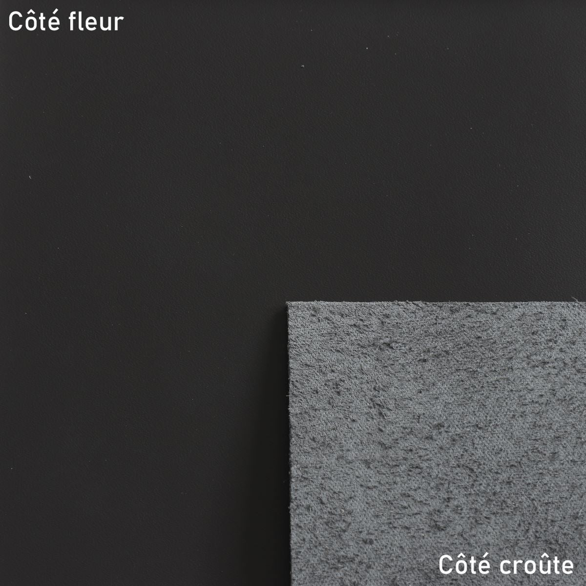 Morceau de cuir de vachette lisse et ferme - NOIR L98 - Deco Cuir