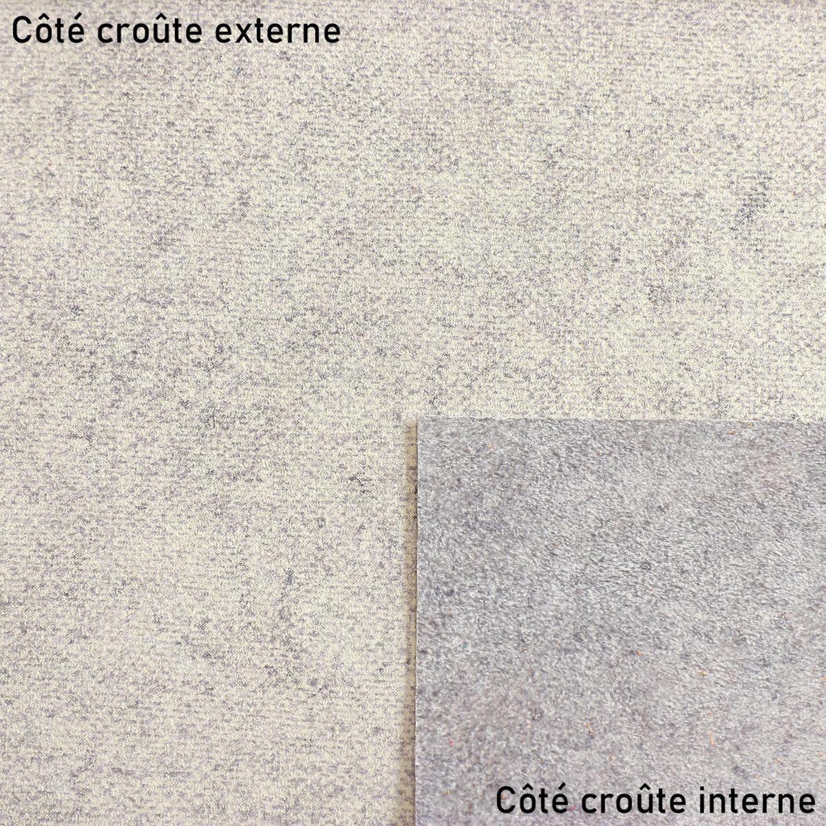 Croûte de cuir de veau - Velours effet tissé - GRIS L99 - Deco Cuir