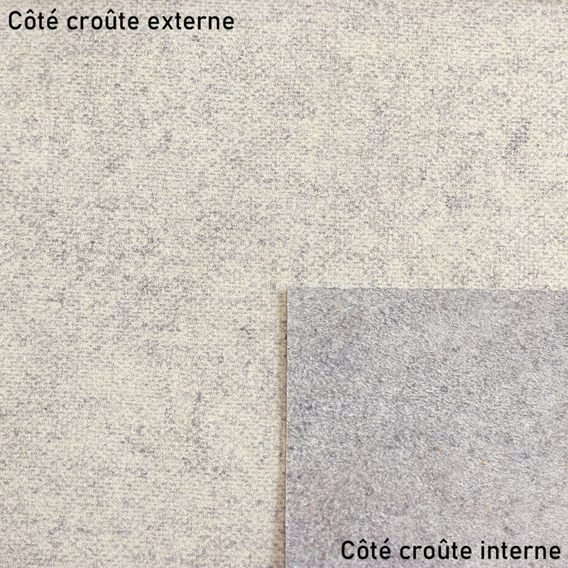Split calfskin leather - Woven effect velvet - GRAY L99