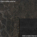 Croûte de cuir de veau - Velours imitation reptile 3D - NOIR Fantaisie M07