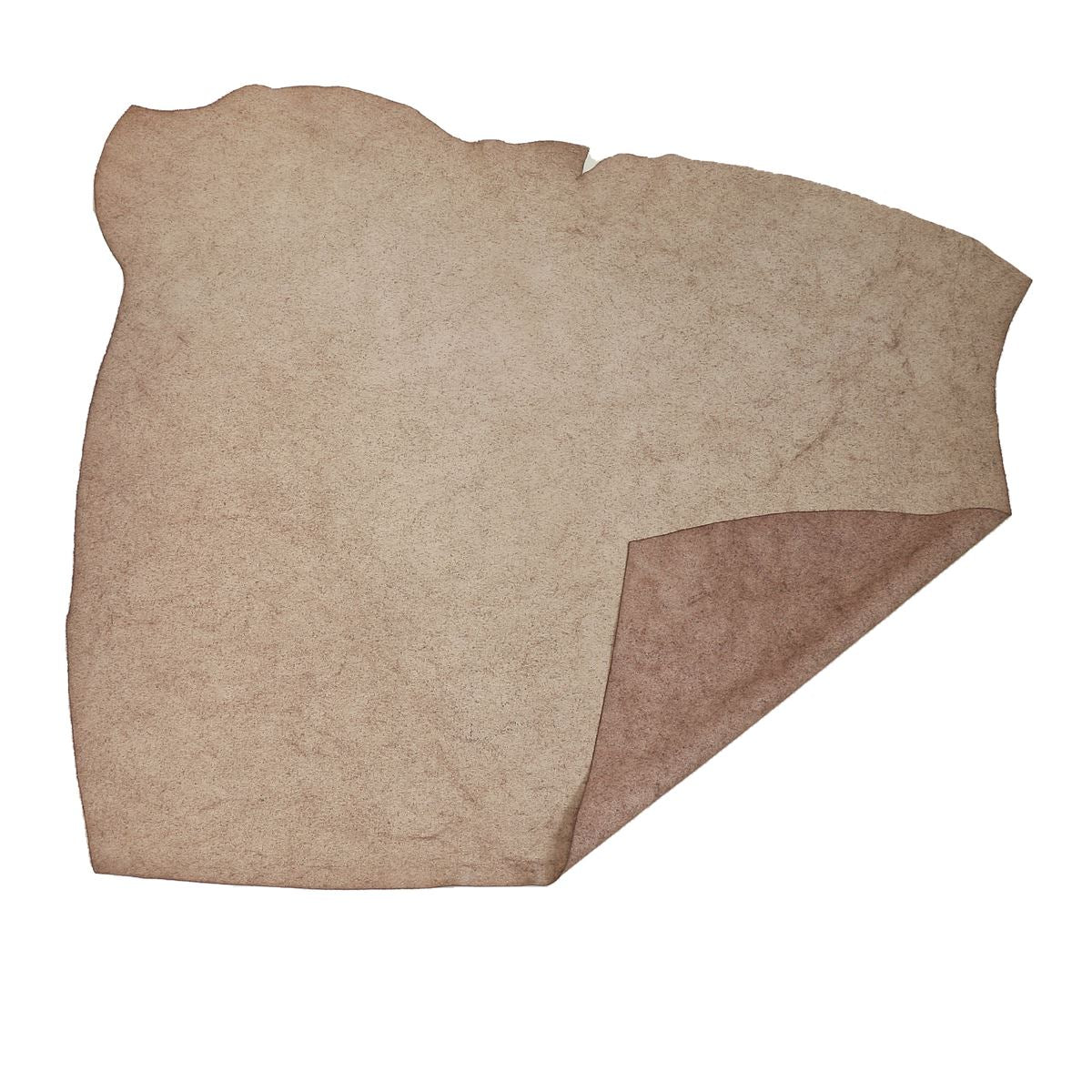 Croûte de cuir de veau - Velours effet tissé - MARRON M12