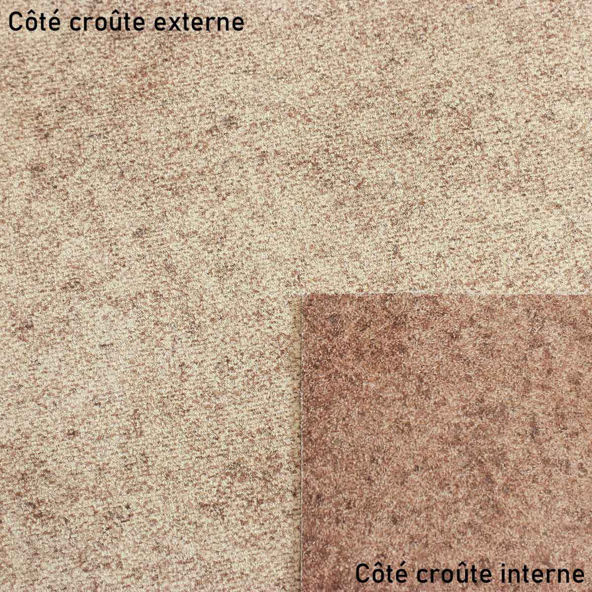 Croûte de cuir de veau - Velours effet tissé - MARRON M12
