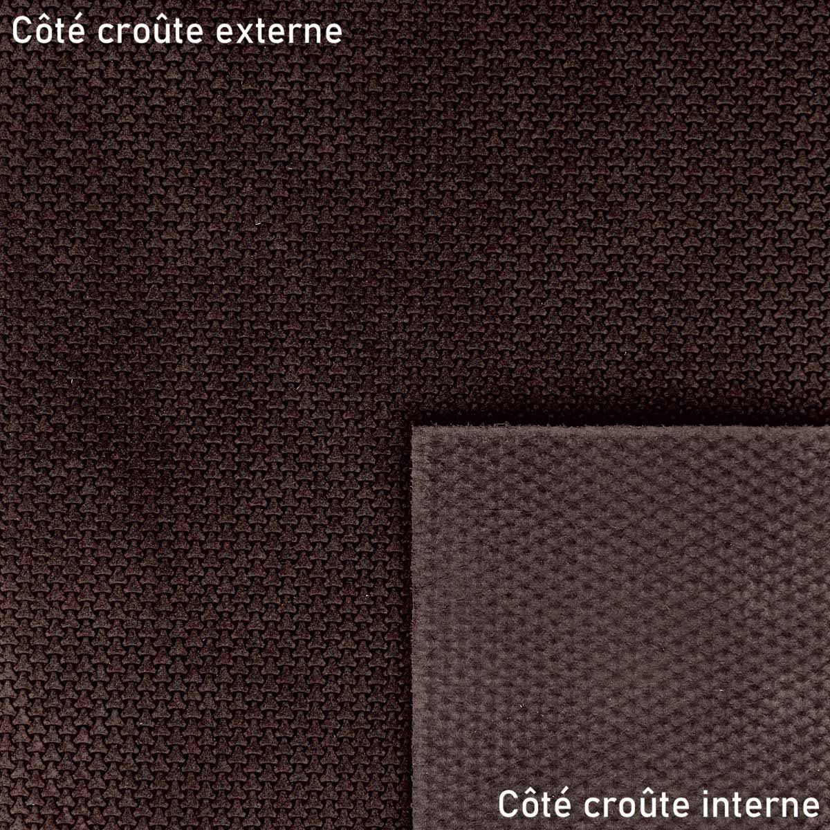 Morceau de croûte de cuir velours effet tressé - MARRON BOURGOGNE M20 - Deco Cuir