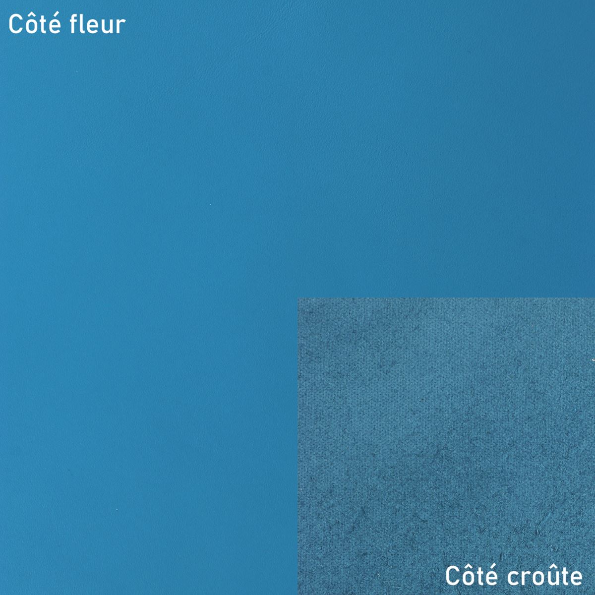 Morceau de cuir de vachette SATINATO - BLEU ATOLL M25 - Deco Cuir