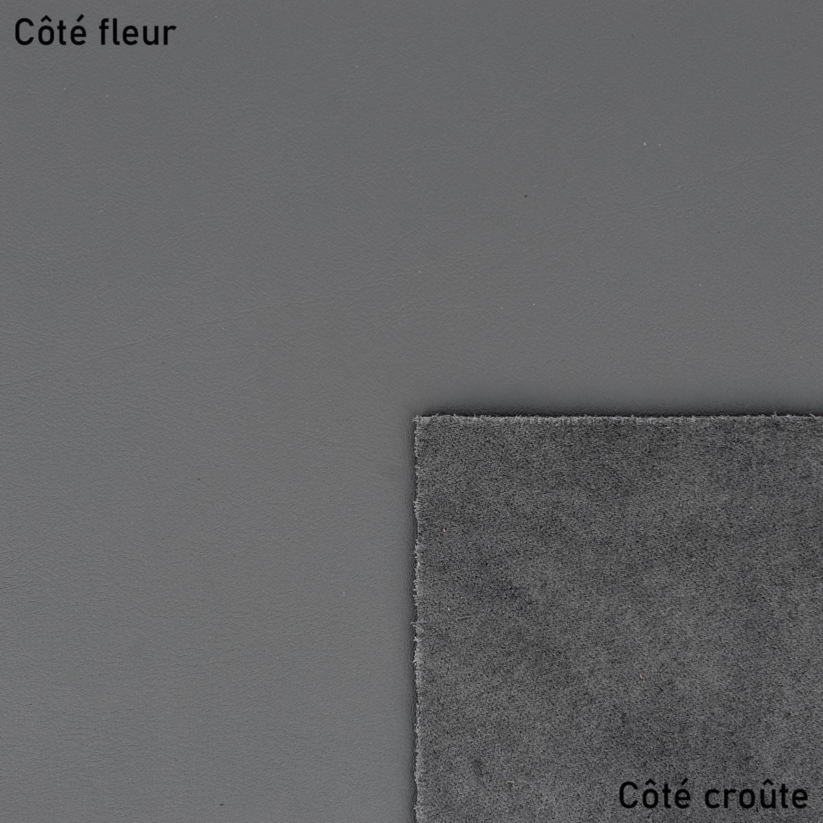 Morceau de cuir de veau lisse - GRIS MAT M39