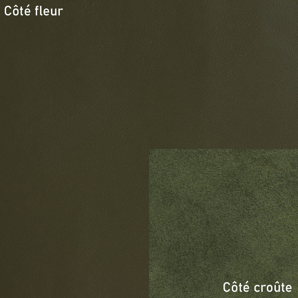 Morceau de cuir de vachette SUAVE - VERT KAKI M44