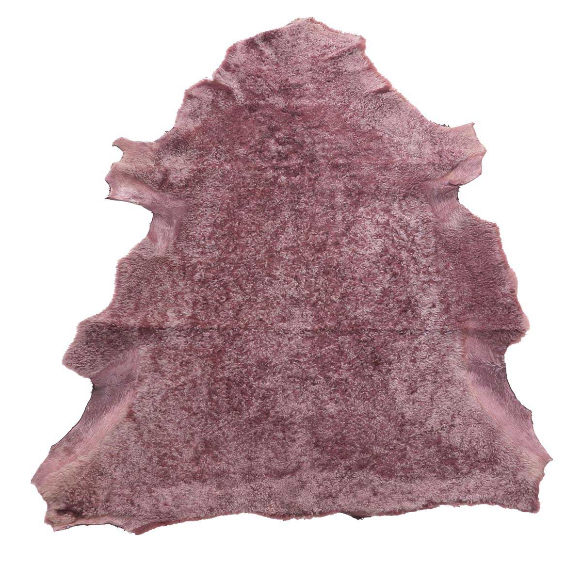 Peau de mouton lainé frisé - Dos brut - VIOLET MARBRÉ M46 - Deco Cuir