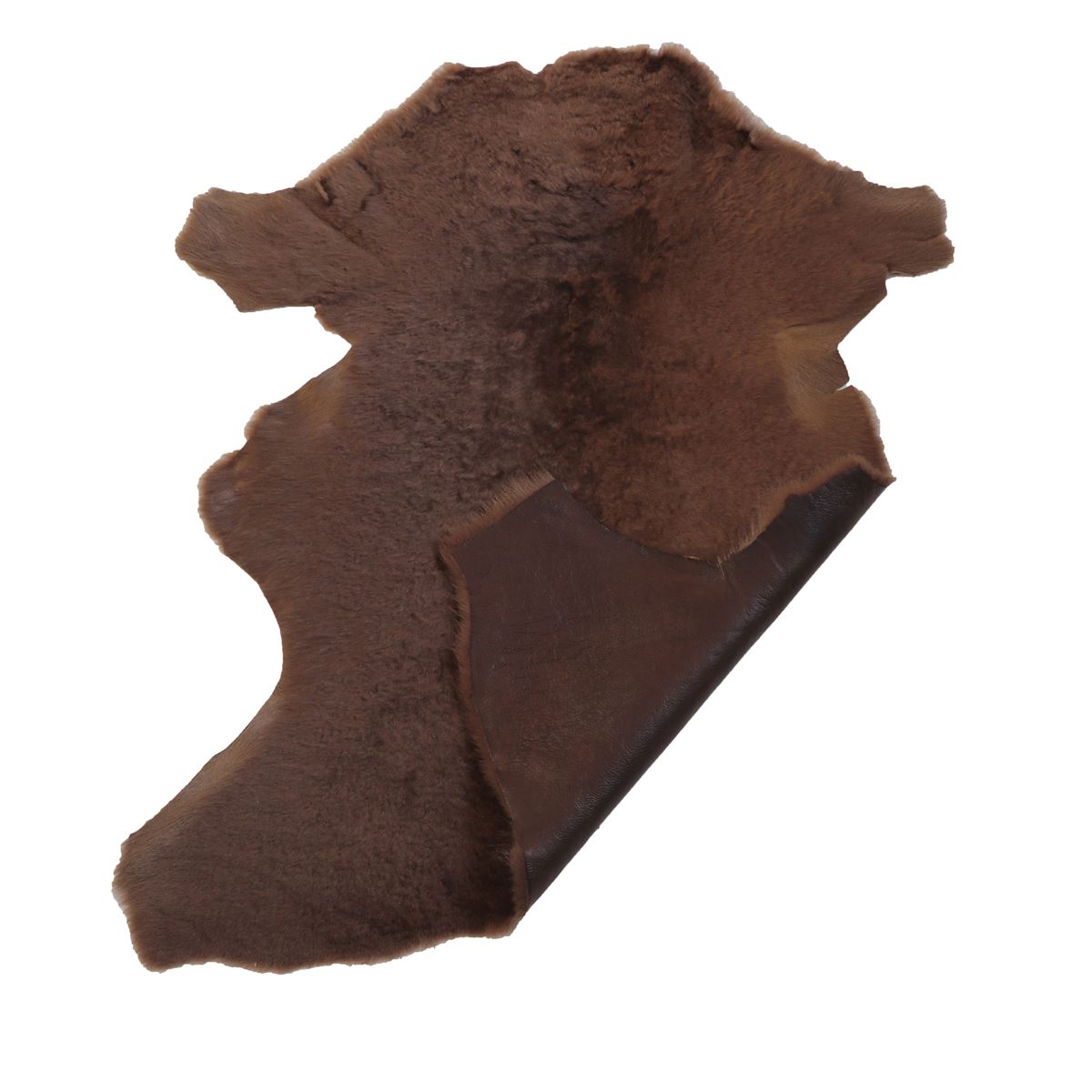 Peau de mouton lainé lisse - Dos pigmenté - BRUN M47