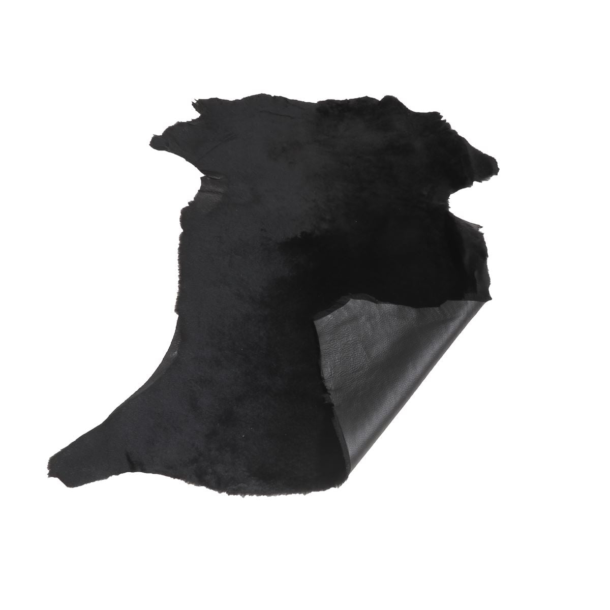 Peau de mouton lainé lisse - Dos pigmenté - NOIR M66 - Deco Cuir