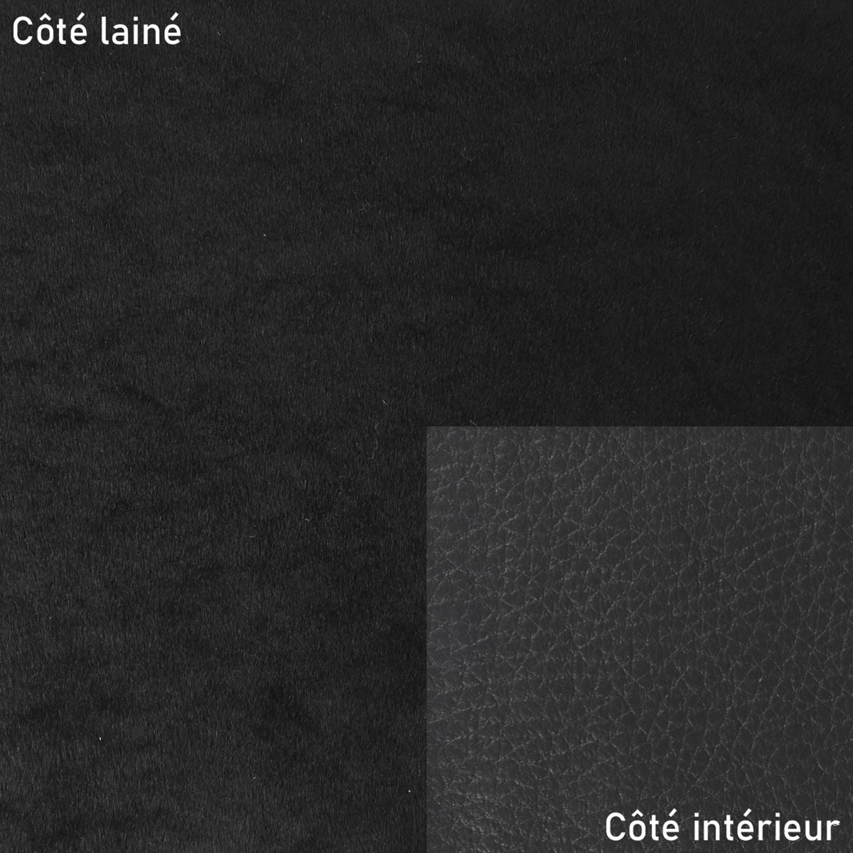 Peau de mouton lainé lisse - Dos pigmenté - NOIR M66 - Deco Cuir