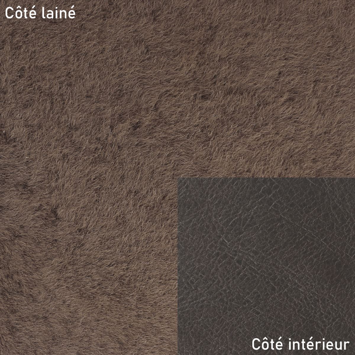 Peau de mouton lainé lisse - Dos pigmenté - BRUN M68