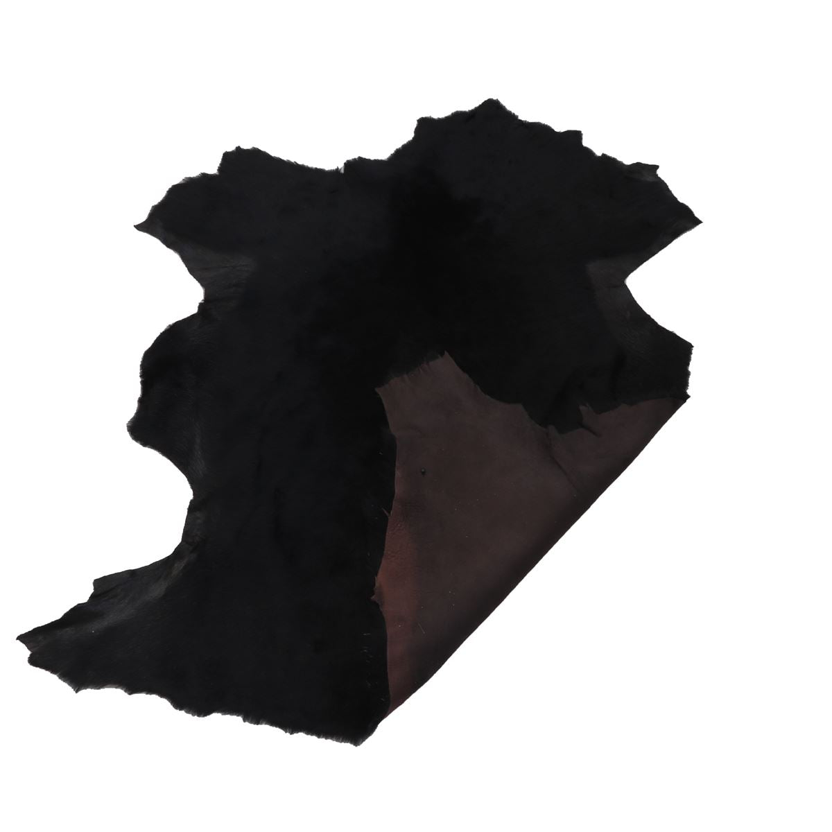 Peau de mouton lainé lisse - Dos velours MARRON - NOIR M72