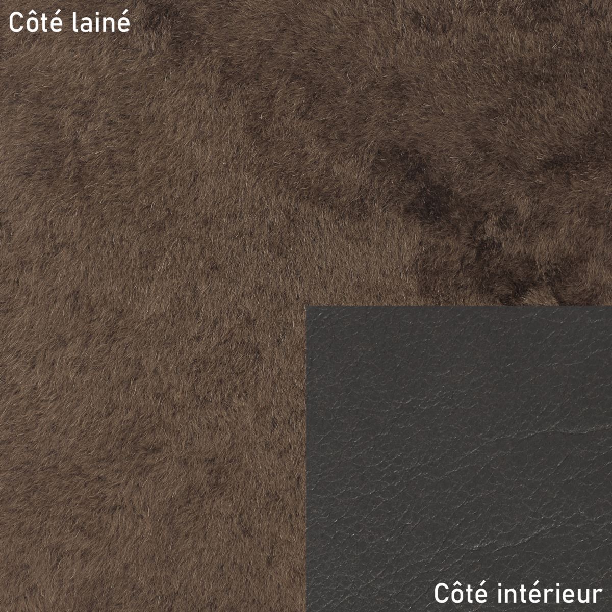 Peau de mouton lainé lisse - Dos pigmenté Ébène - MARRON FONCÉ M74