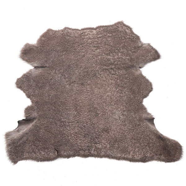 Curled wool sheepskin - EBONY pigmented back - MARBLED BROWN M77