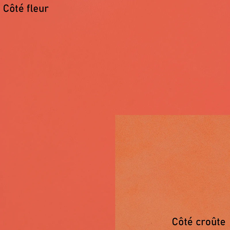 Peau de cuir lisse orange agneau