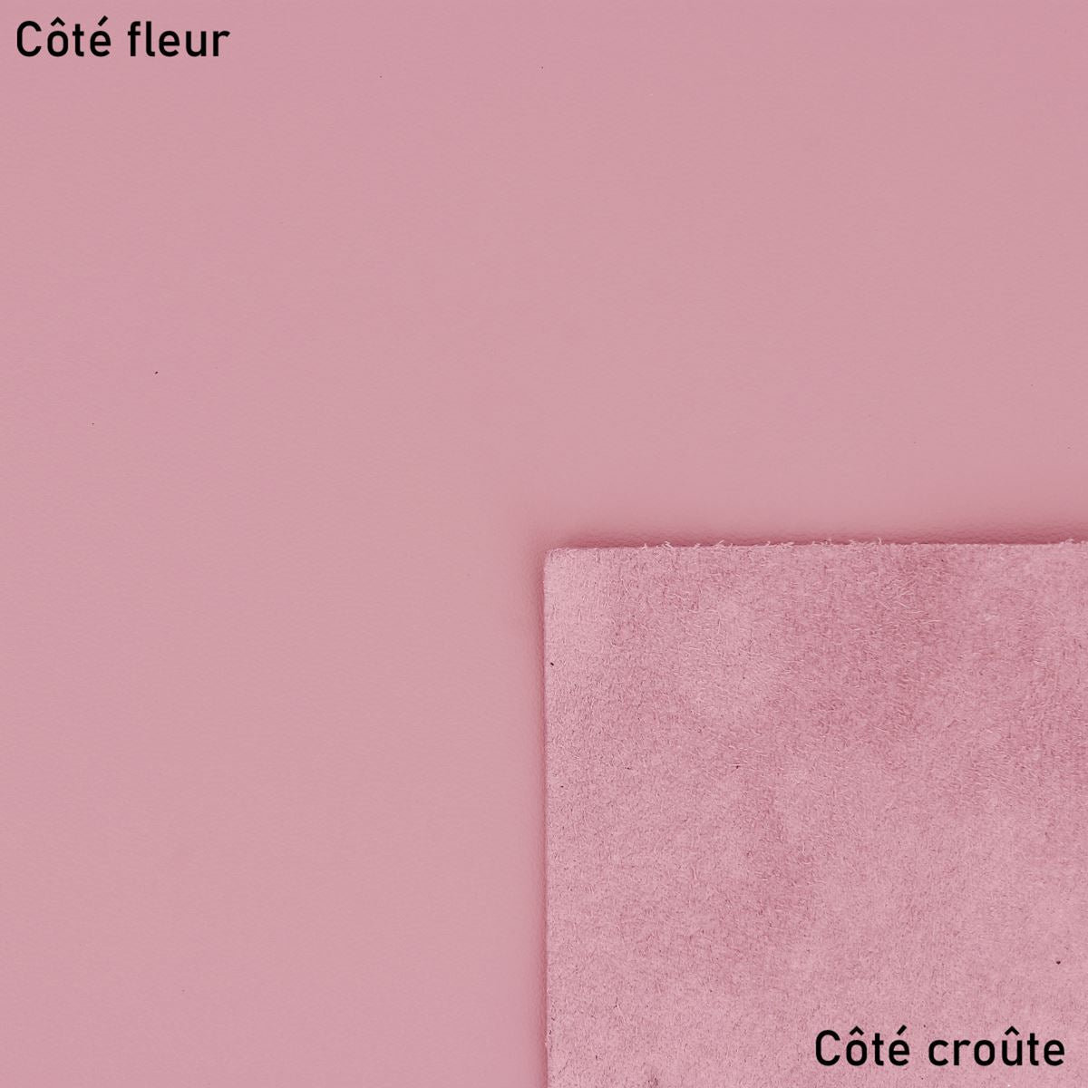 Morceau de cuir de vachette SUAVE - ROSE CLAIR N57 - Deco Cuir