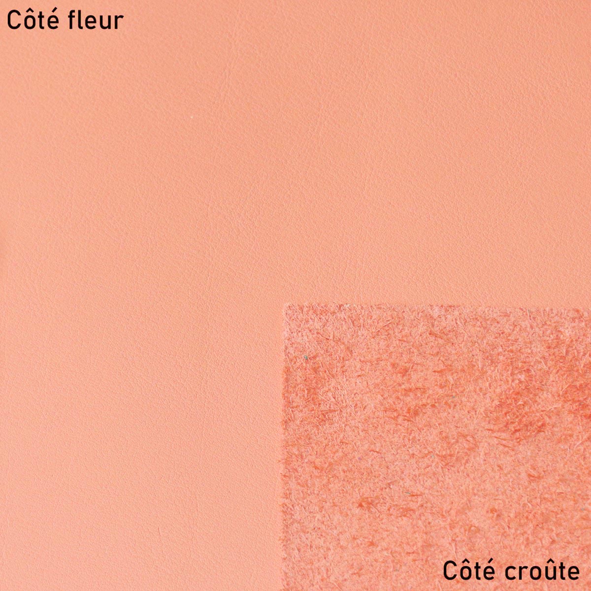 Morceau de cuir de vachette SUAVE - ROSE SAUMON O36