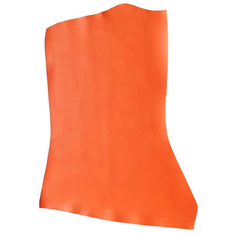 Peau de cuir de vachette orange lisse
