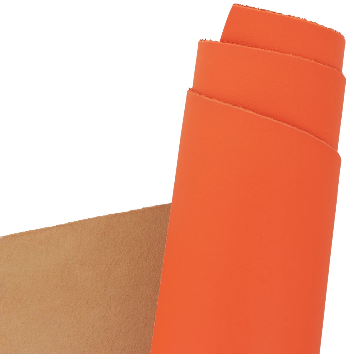 Cuir de vachette orange lisse 
