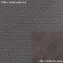 Croûte de cuir de veau - Velours effet chevrons métallisé - MARRON FONCÉ O57