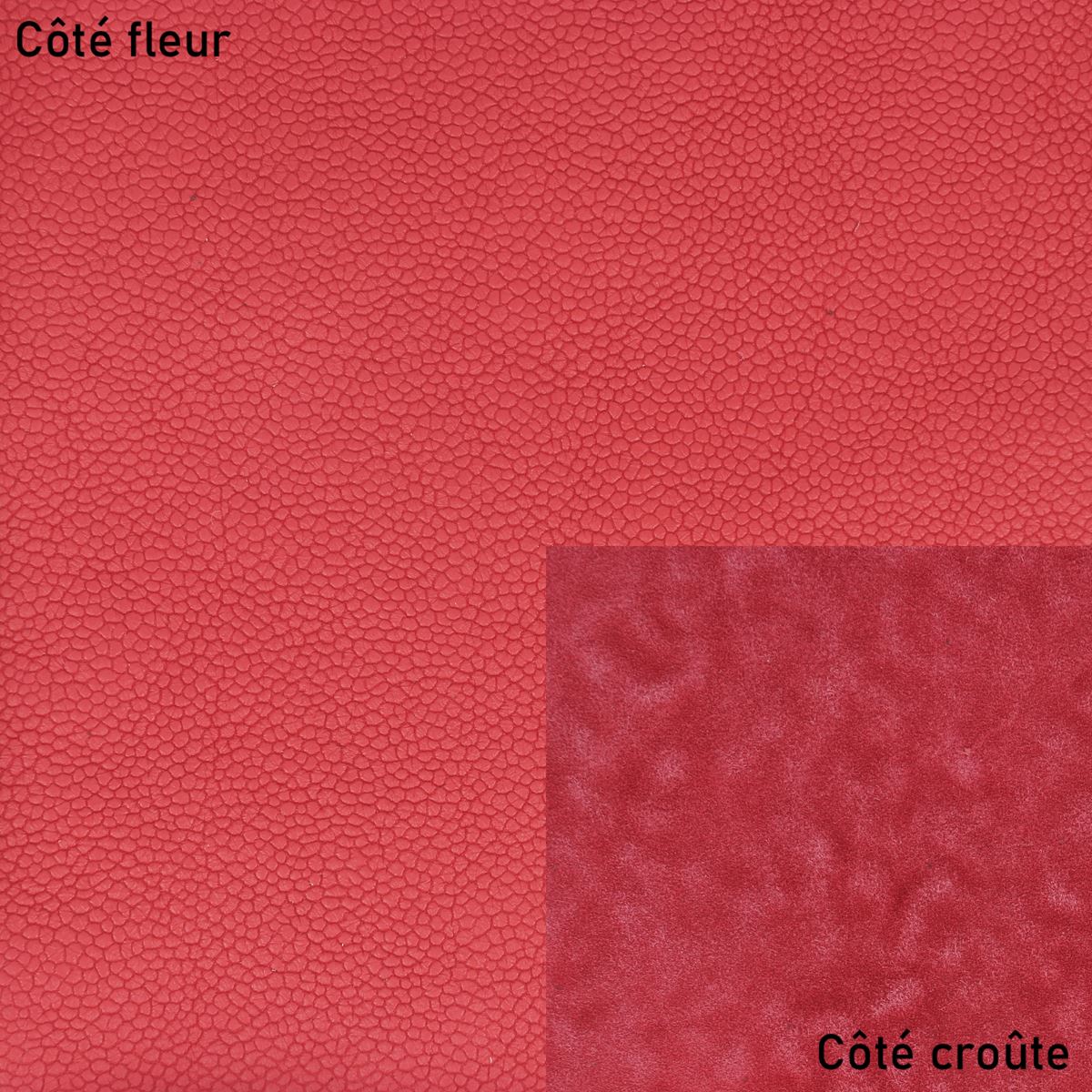Peau de cuir de veau grain caviar - ROUGE MAT O61