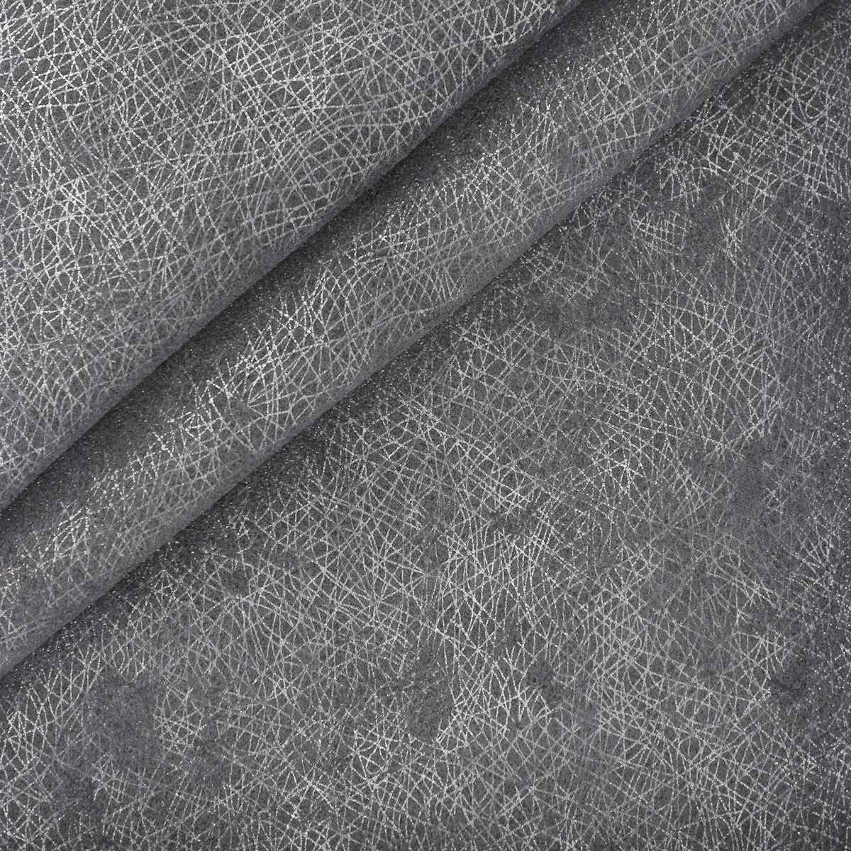 Croûte de cuir de veau - Velours fantaisie argenté - GRIS FONCÉ O67