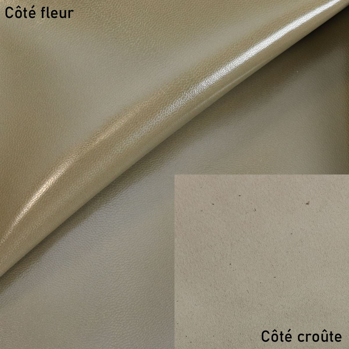 Peau de cuir de chèvre lissée - VERT LICHEN O99