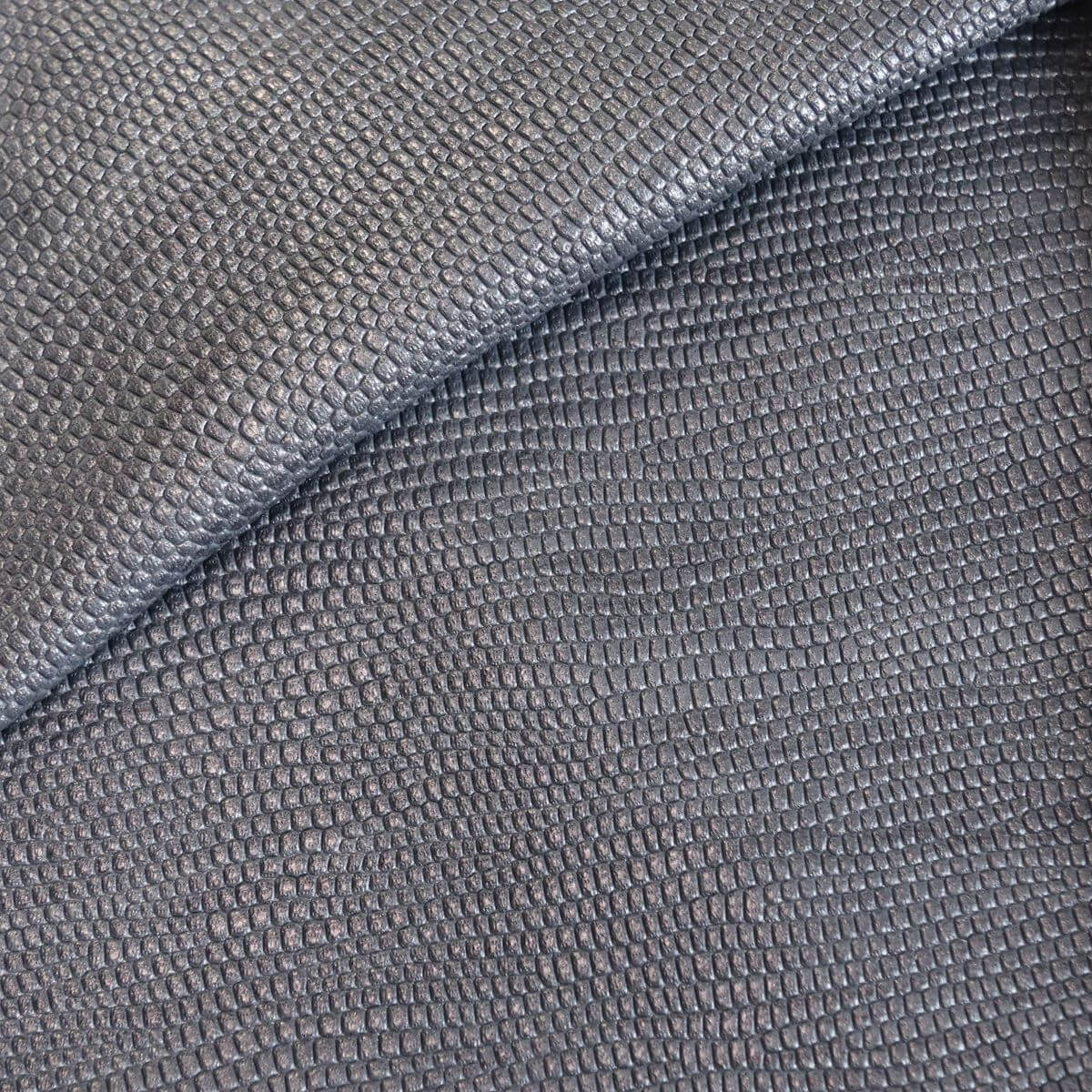 Peau de cuir de chèvre imitation reptile - GRIS ANTHRACITE NACRÉ P01