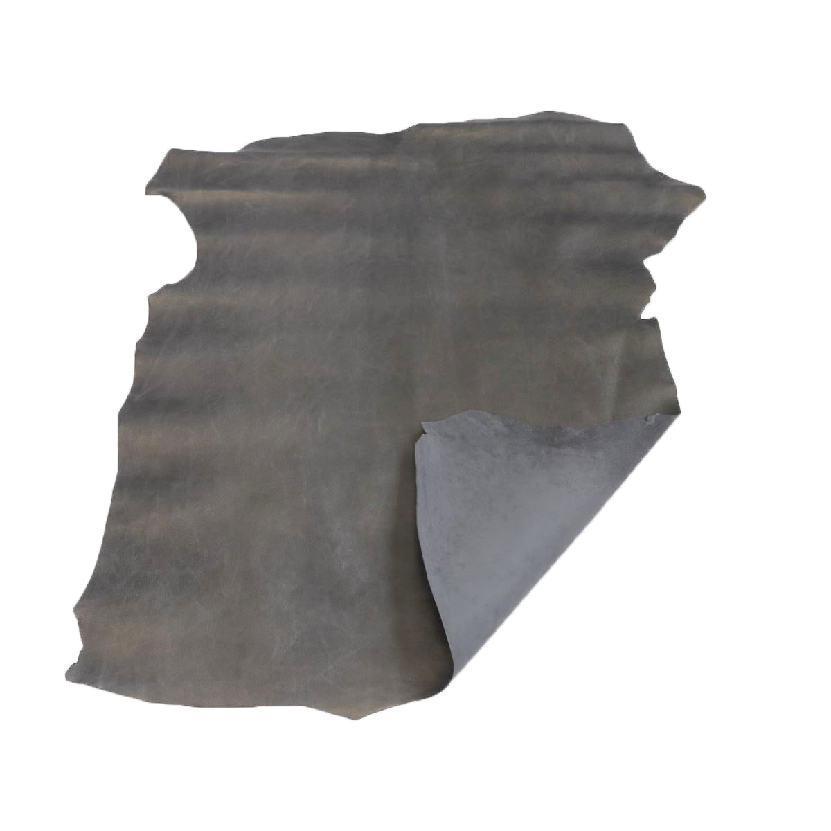 Peau de cuir de chèvre velours effet ciré doré - GRIS FONCÉ P14