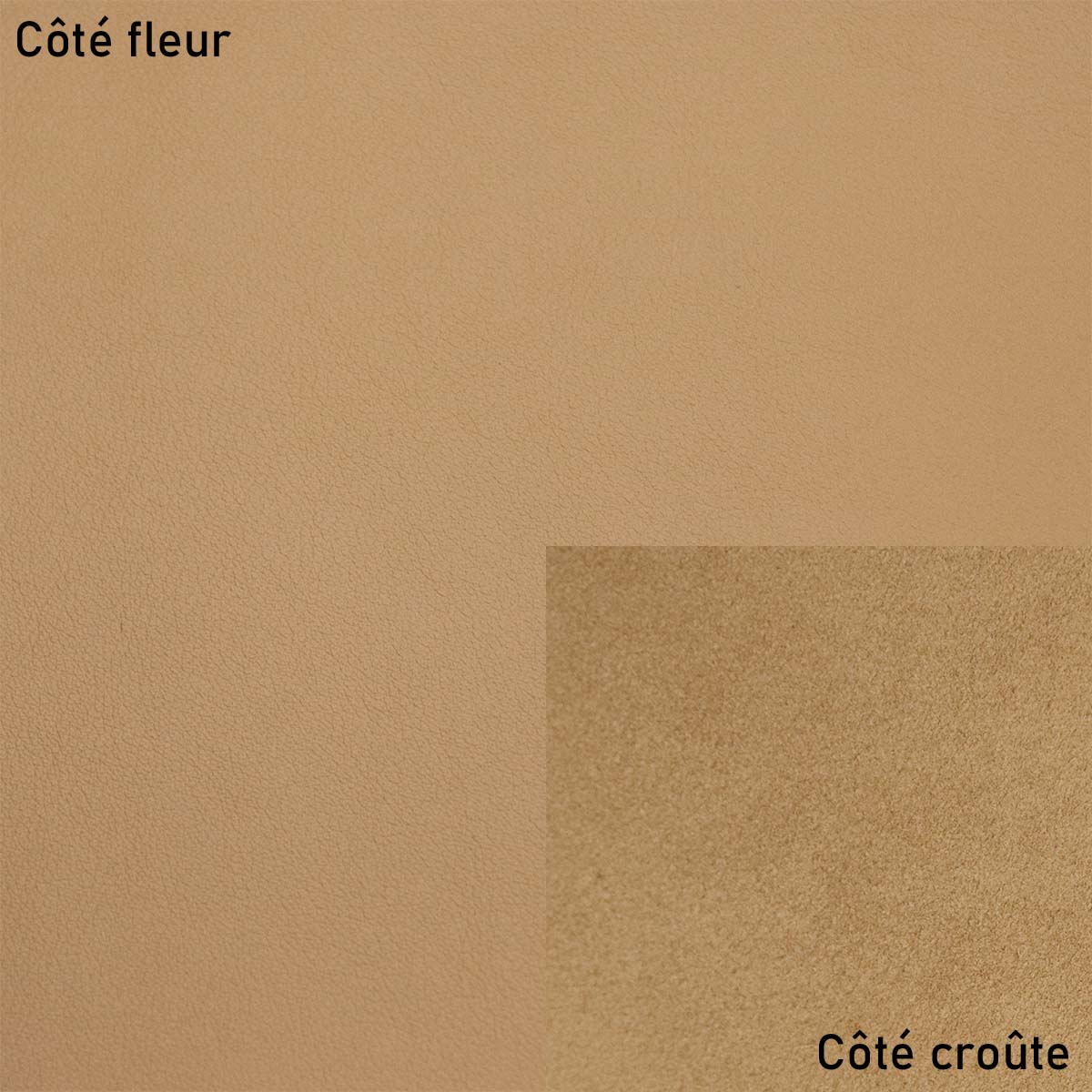 Peau de cuir de veau lisse - CAFÉ AU LAIT P40 - Deco Cuir