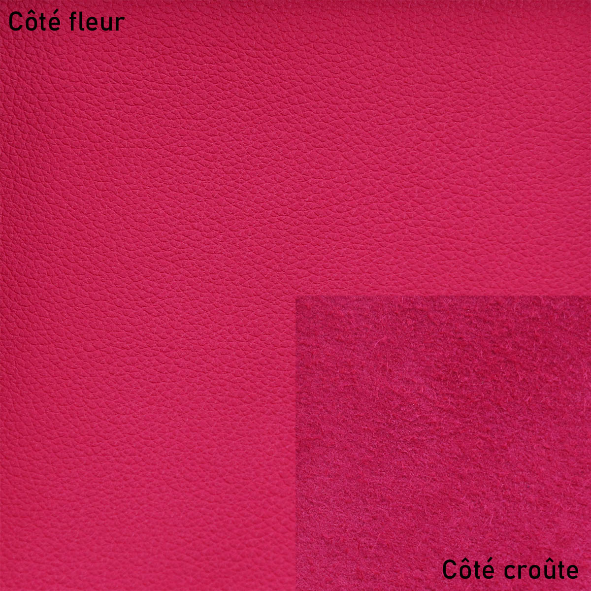 Peau de cuir de veau grainé - ROSE FUCHSIA P60